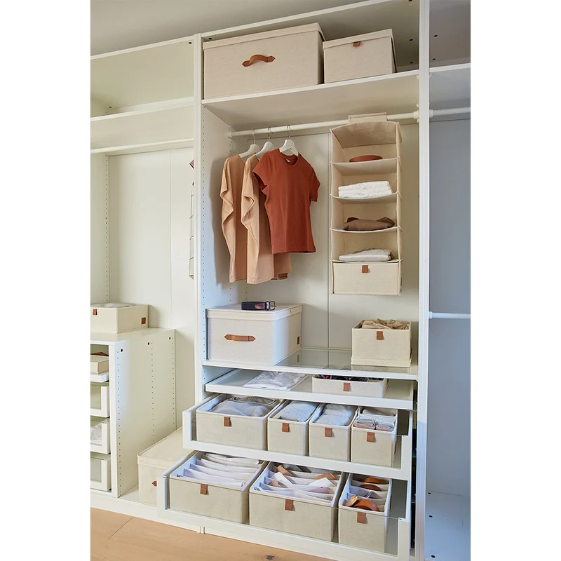 Schubladenkorb beige Kleiderschrank 2x groß 16-seitig Store It