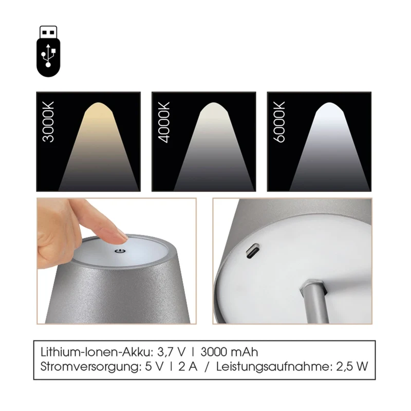 Cilio LED-Flaschenlampe LUCE schwarz