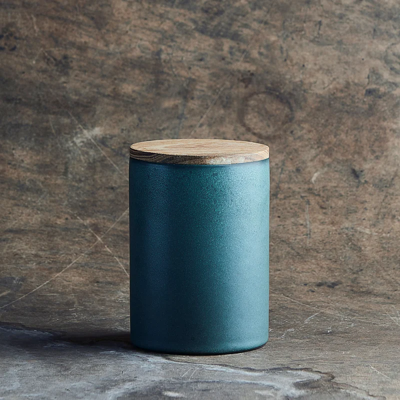 RAW Krug mit Teakdeckel northern green