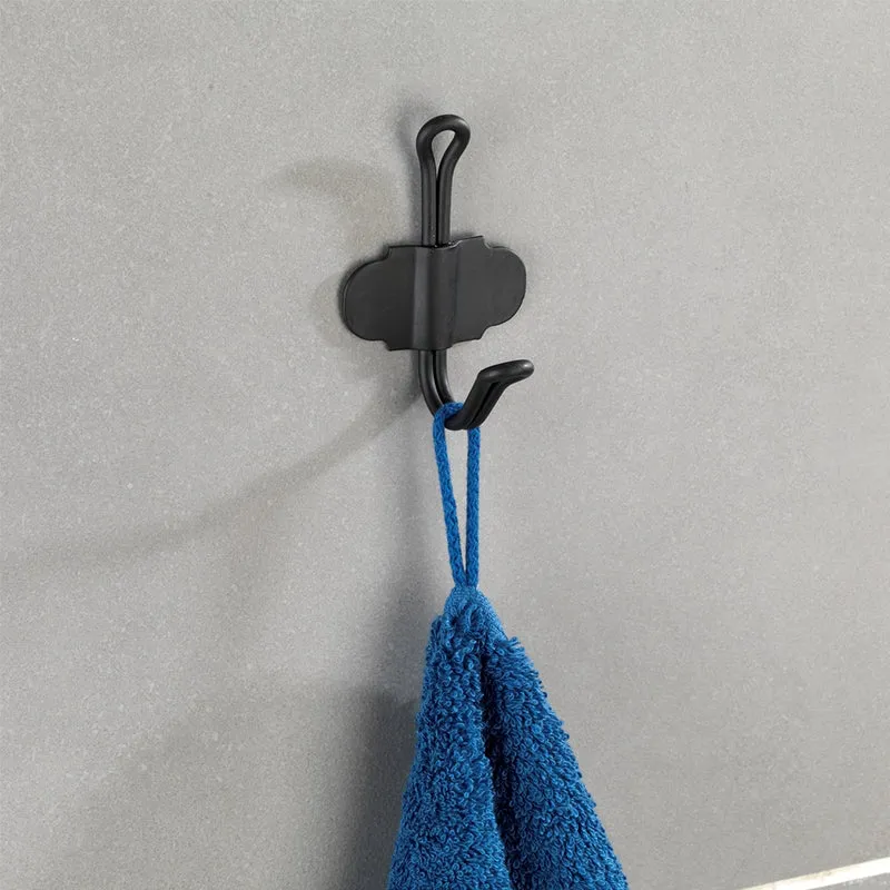 Selbstklebender schwarzer Handtuchhaken Wenko