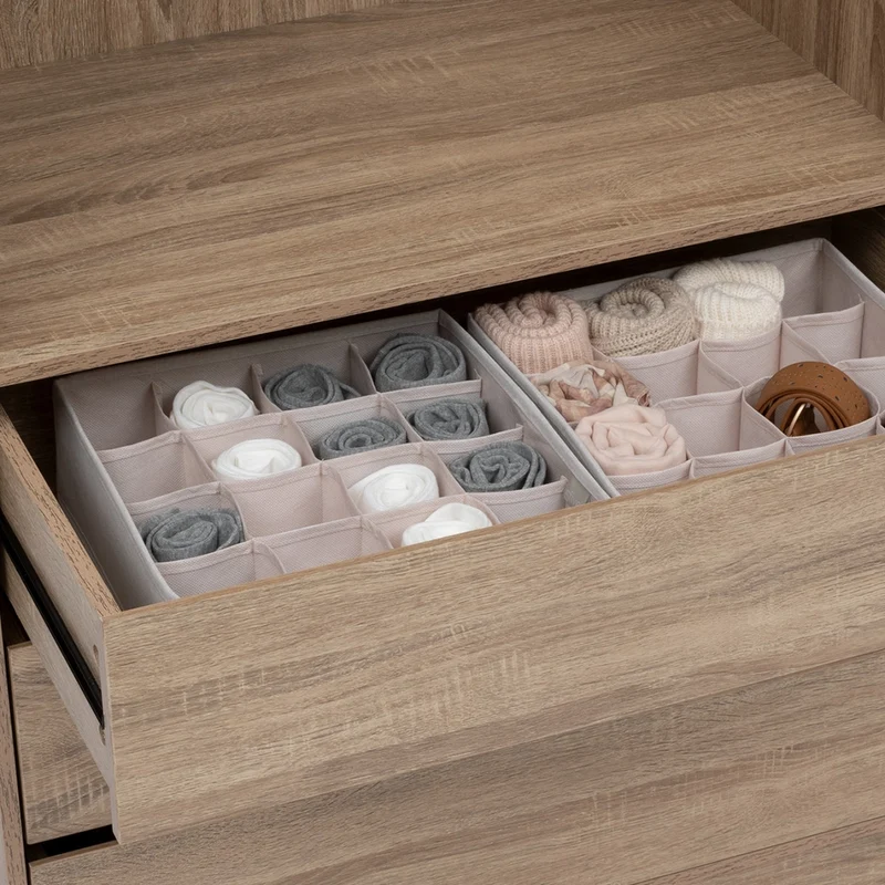 Schubladenkorb Kleiderschrank-Organizer mit 2 Fächern Five® - Dressy+