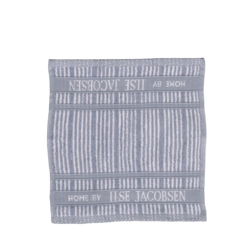Waschlappen 4 Stück 30×30 cm – Staubblau gestreift