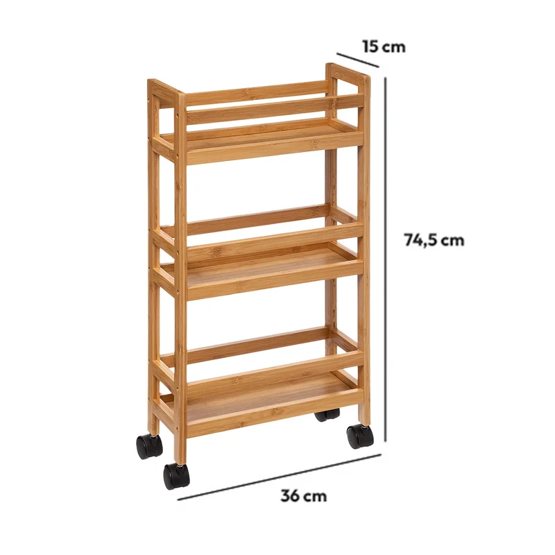 Schmaler Küchenwagen 3 Ebenen bamboo Five®