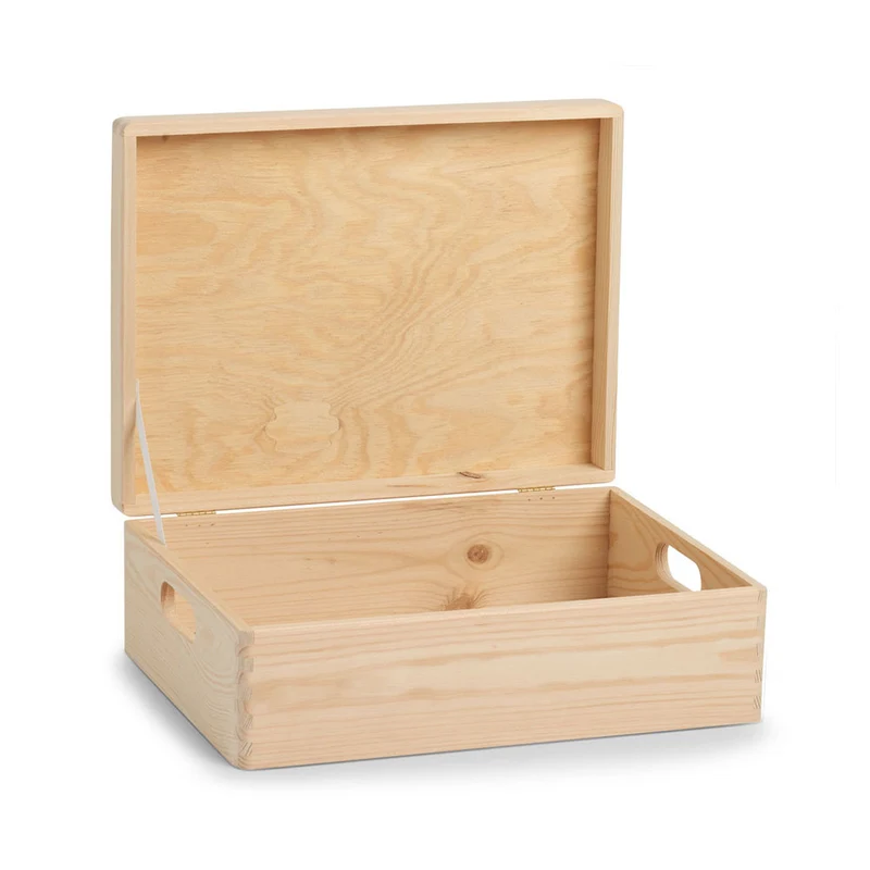 Holzkiste mit Deckel 40x30x14 cm Zeller