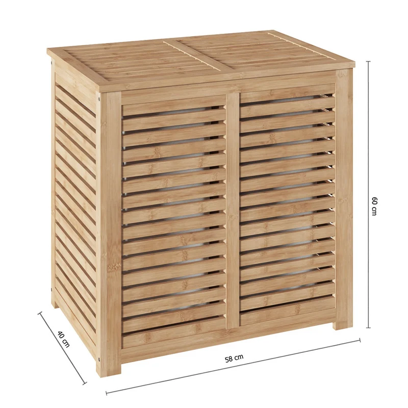 Doppelter Wäschekorb aus Bambus 110 Liter Five®