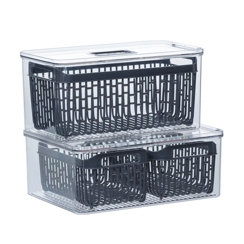 Stapelbare Kühlschrank-Aufbewahrungsbox mit 2 Siebkörben Five®