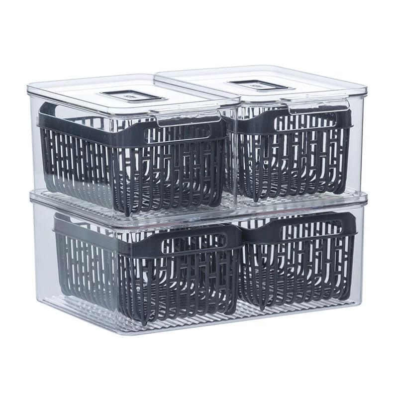 Stapelbare Kühlschrank-Aufbewahrungsbox mit 2 Siebkörben Five®