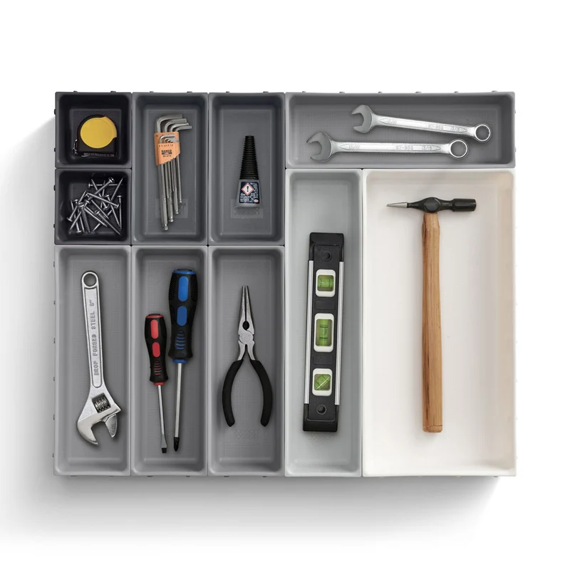 Schubladeneinsatz Modular 10-teilig grau schwarz anklickbar Joseph Joseph - Duo Duo