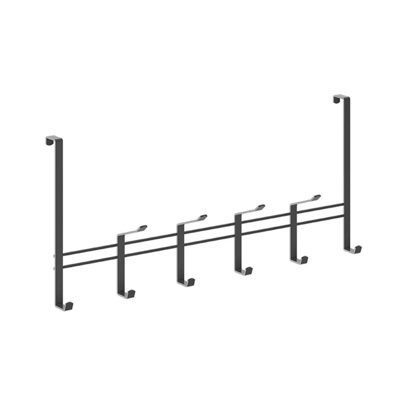 Türgarderobe für aufliegende Türen, 6 Haken, schwarz, Metaltex