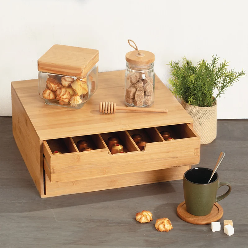 Kaffee-Kapsel-Halter und Maschinenständer mit Doppelschublade Five®