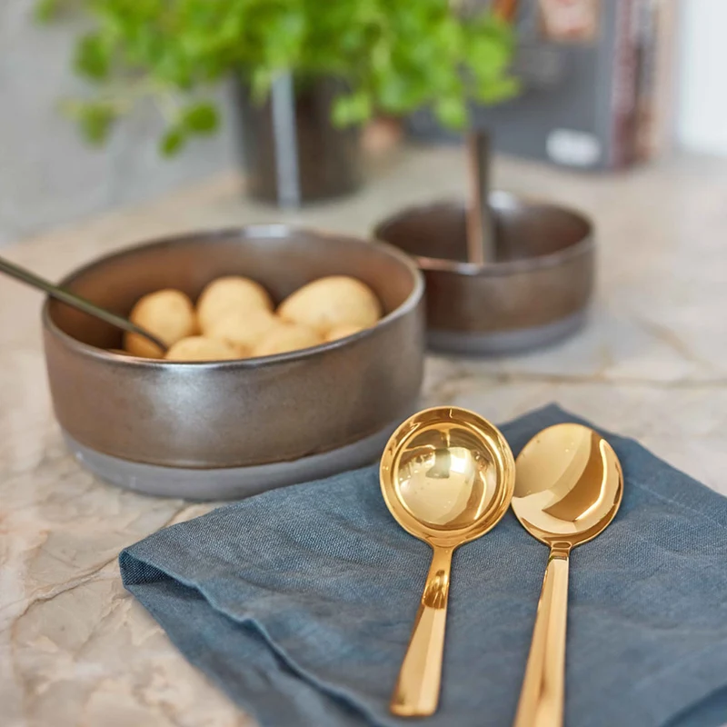 RAW Saucen-/Kartoffellöffel-Set goldfarben