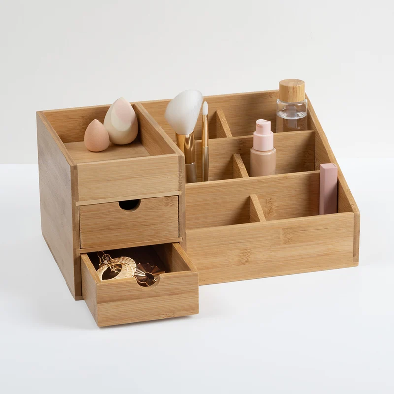 Make-up-Display aus Bambus mit Schubladen Five®