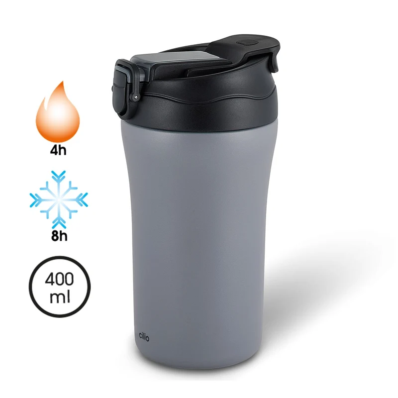 CILIO Isoliertrinkbecher DOPPIO 400 ml grigio
