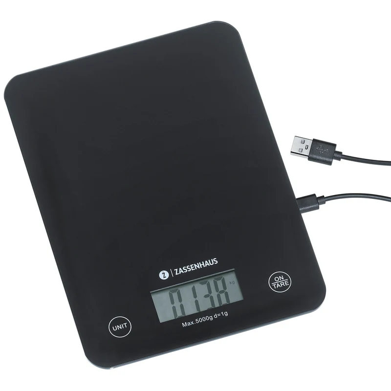 Zassenhaus Digitale Küchenwaage BALANCE USB, schwarz