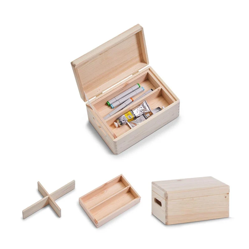 Aufbewahrungsbox Holz mit Deckel 3-teilig Zeller