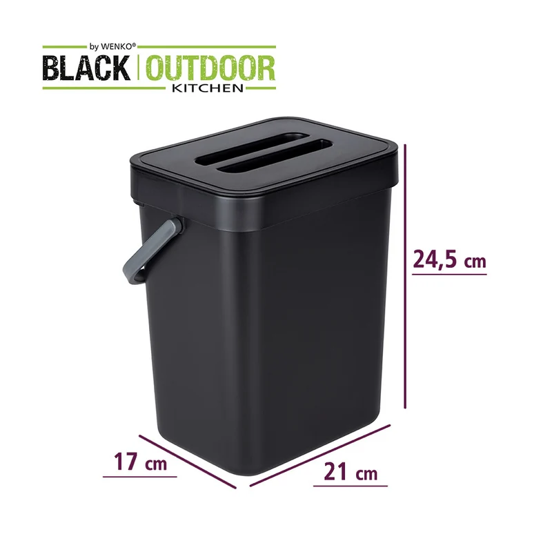 Mini-Mülleimer hängend Wenko - Black Outdoor Kitchen