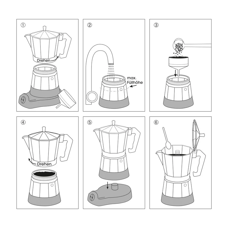 Cilio Espressokocher CLASSICO 6T elektrisch, schwarz
