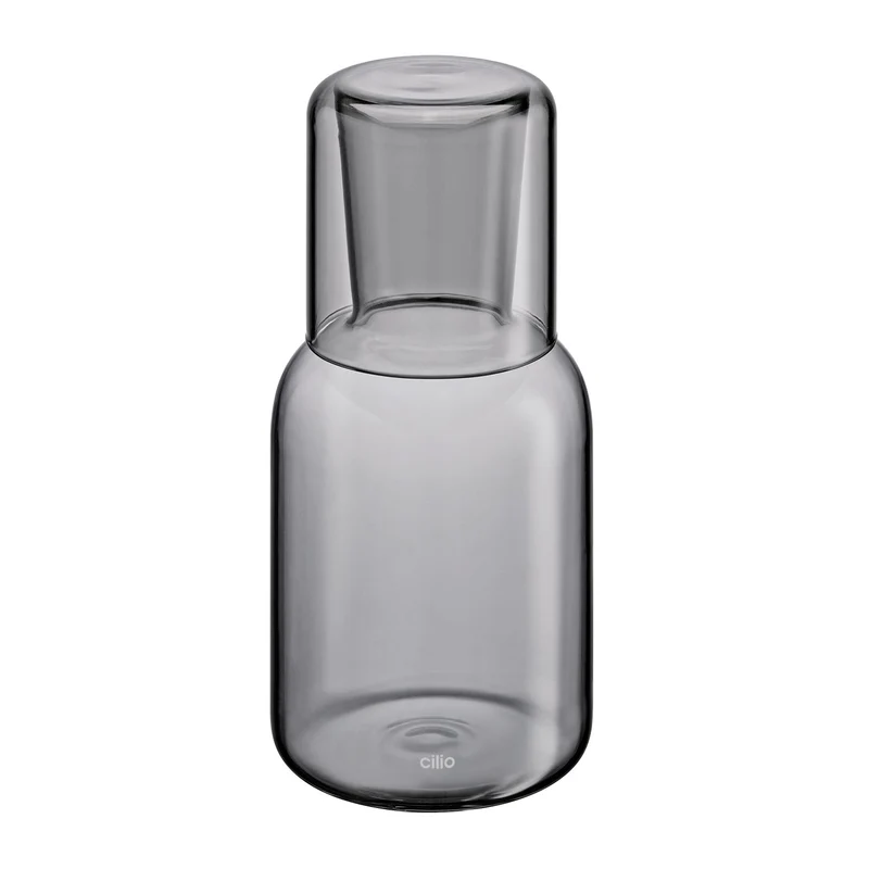 CILIO Wasserkaraffe mit Trinkglas LORENZO grau