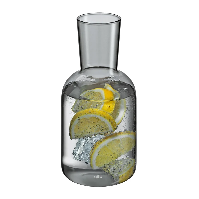 CILIO Wasserkaraffe mit Trinkglas LORENZO grau