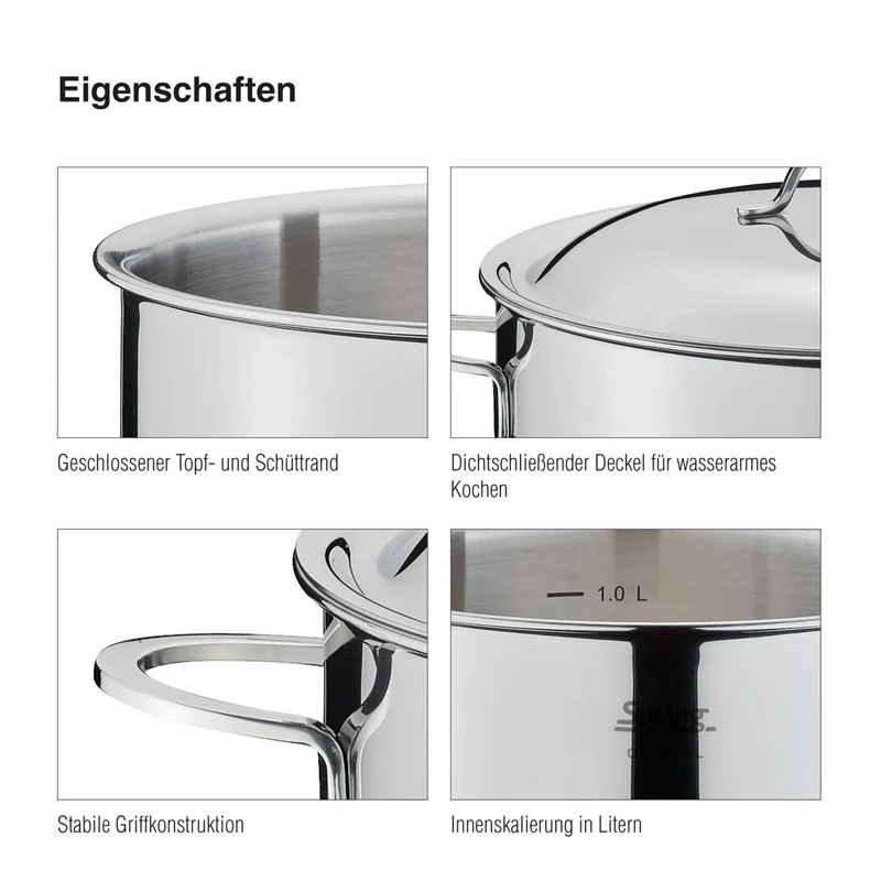 SPRING Topf-Set CRISTAL 4-teilig, mit Stielkasserolle
