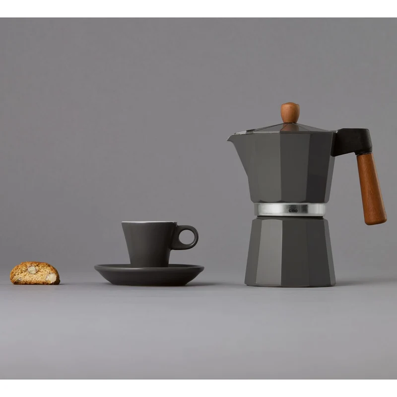 CILIO Espressokocher LEGNO 6T grigio