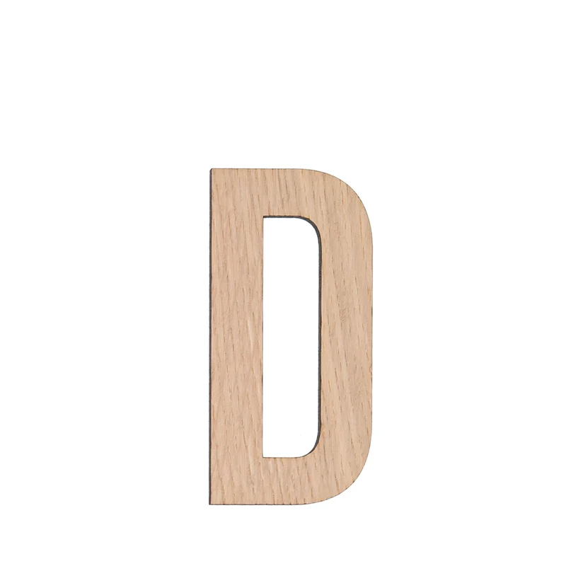 Buchstabe D Helles Eichenholz
