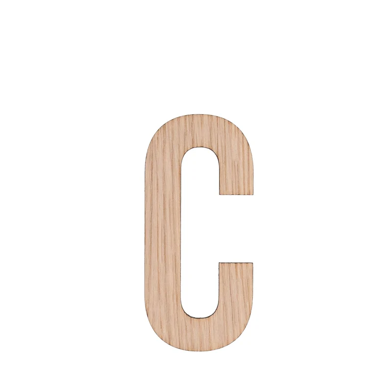 Buchstabe C Helles Eichenholz