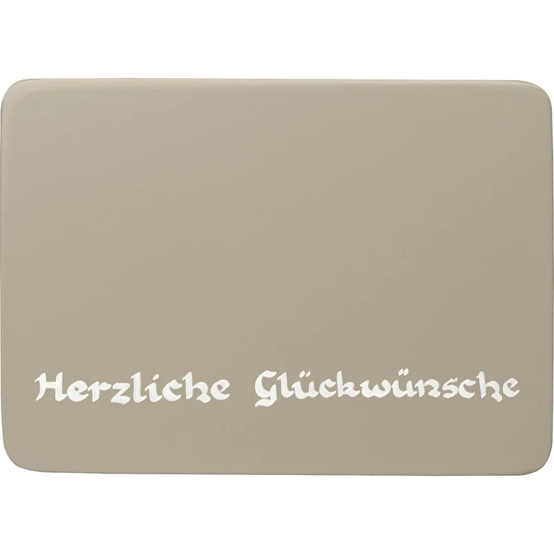Wendt & Kühn Beschriftete Sockelplatte, silbergrau, „Herzliche Glückwünsche“