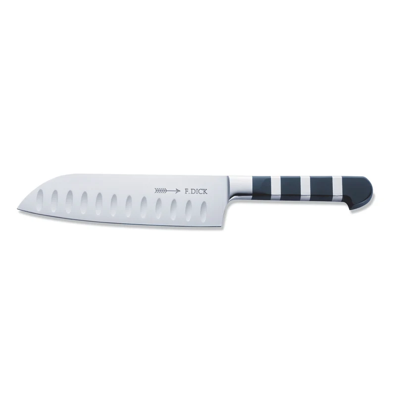 Dick Santoku mit Kullen, 18 cm,
