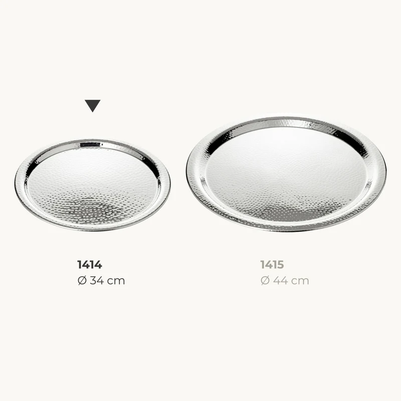 EDZARD Tablett Martella (ø 34 cm) rund, Edelstahl hochglanzpoliert, Serviertablett, Dekotablett