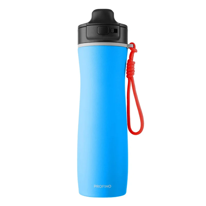 PROFINO Sport-Flasche Active, 600 ml, Edelstahl, blau