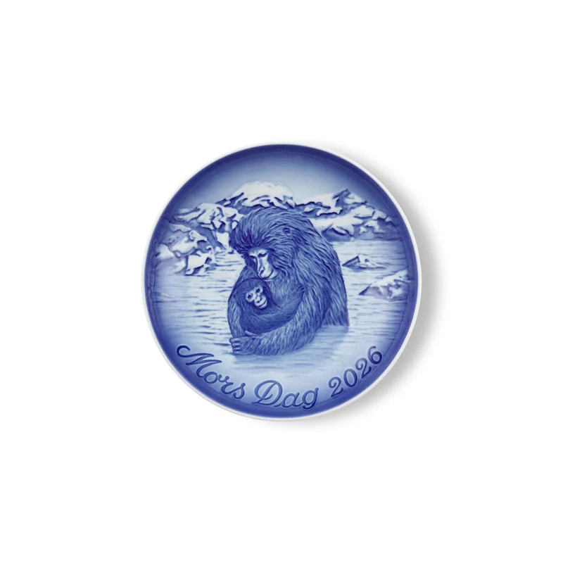 Royal Copenhagen Bing & Grøndahl Muttertags-Teller 2026, Japanische Schneeraffen, 15 cm