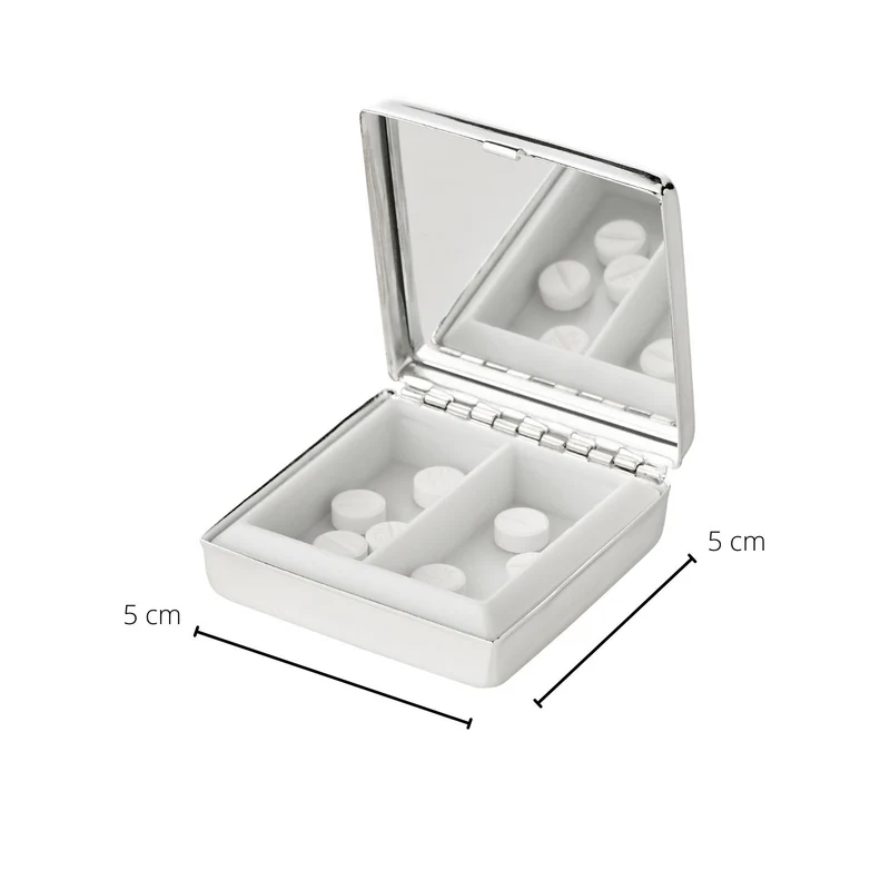 EDZARD Pillendose Lydia 5x5 cm 2 Fächer
