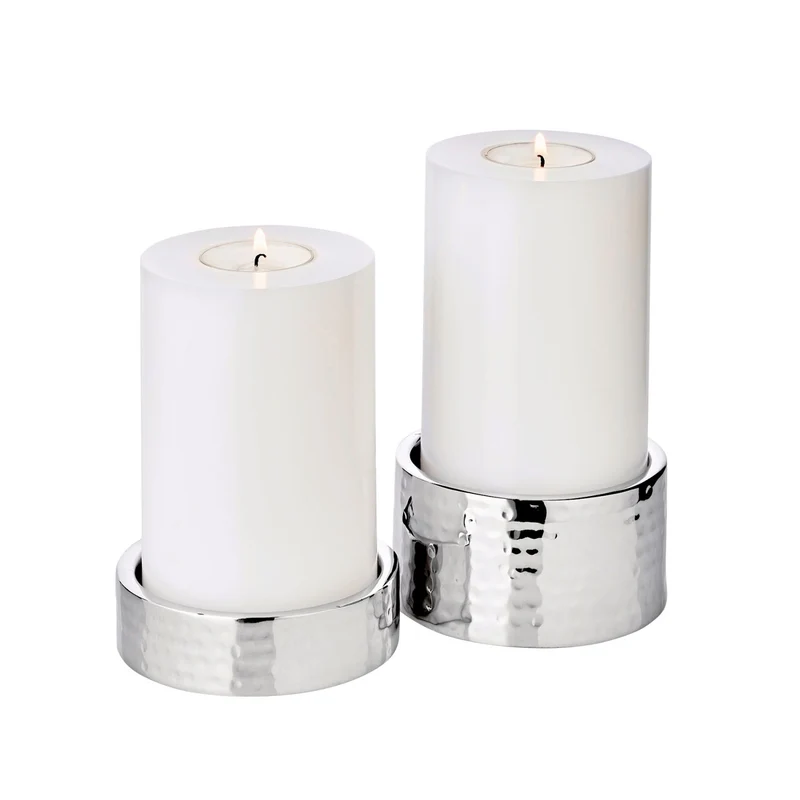 EDZARD Teelichthalter Luca 2er Set, Ø 9,5cm, H: 2,5/5cm