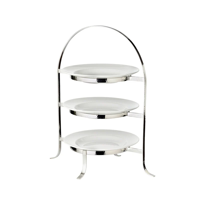 EDZARD Telleretagere Sina für 3 Teller gehämmert H 42 cm