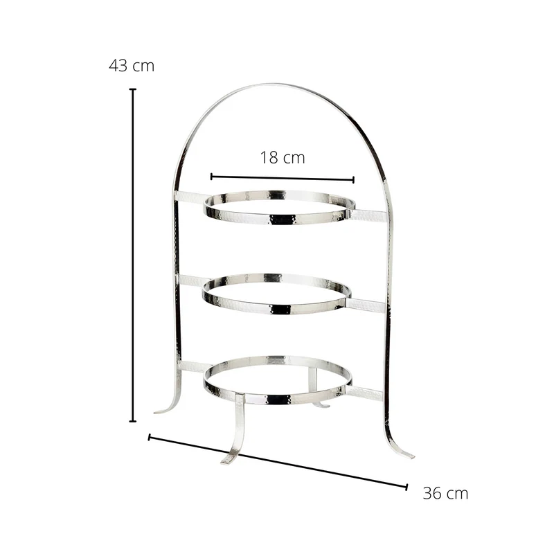 EDZARD Telleretagere Sina für 3 Teller gehämmert H 42 cm