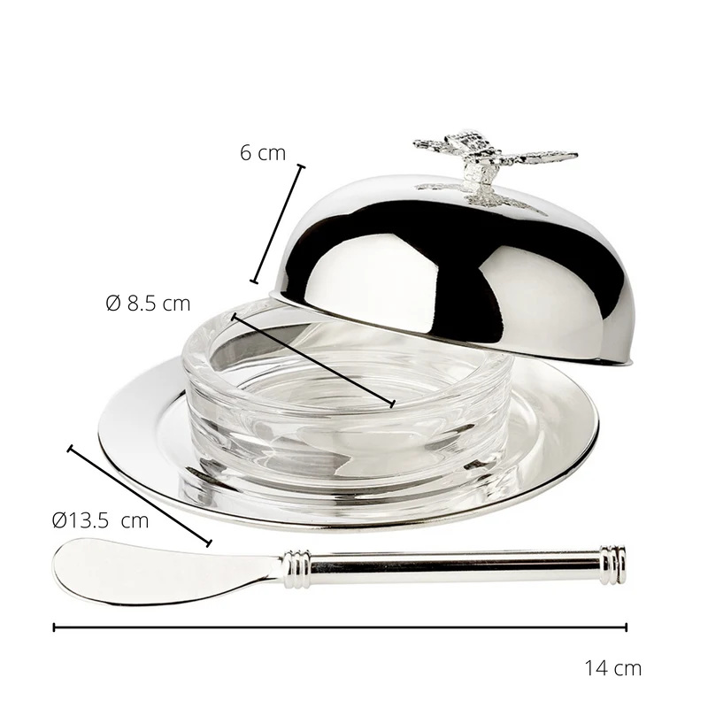 EDZARD Butterglas mit Schmetterling Ø 14 cm