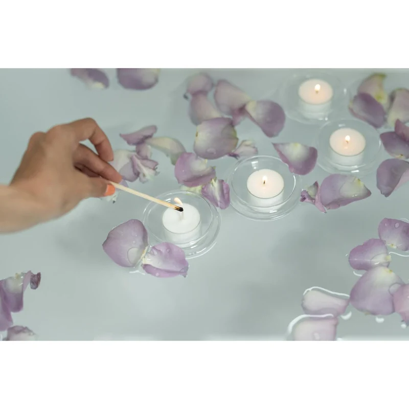 EDZARD Schwimm-Teelichthalter Iris 4er Satz H 4 cm