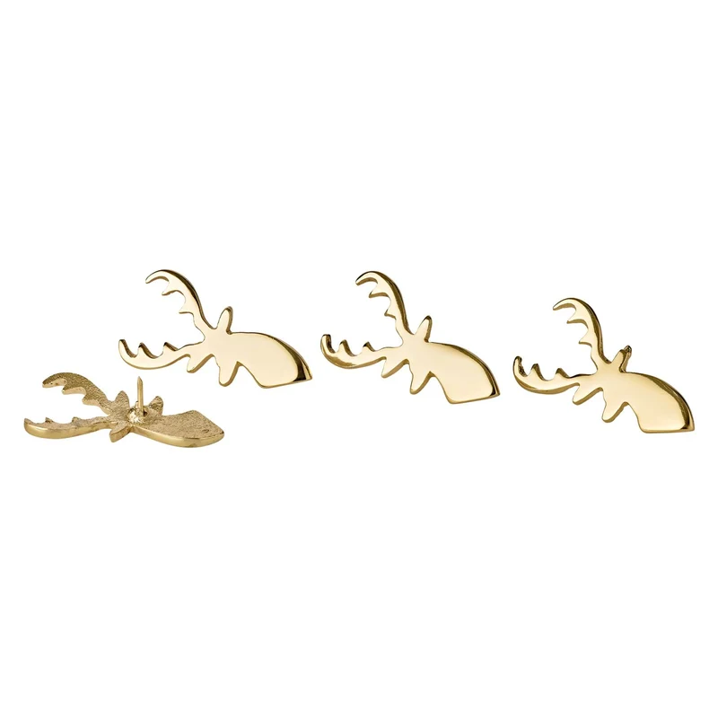 EDZARD Kerzenpin Risa in gold 4er Set H 7 cm