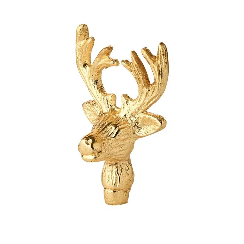 EDZARD Kerzenpin Elch 3er Satz Gold 6 cm