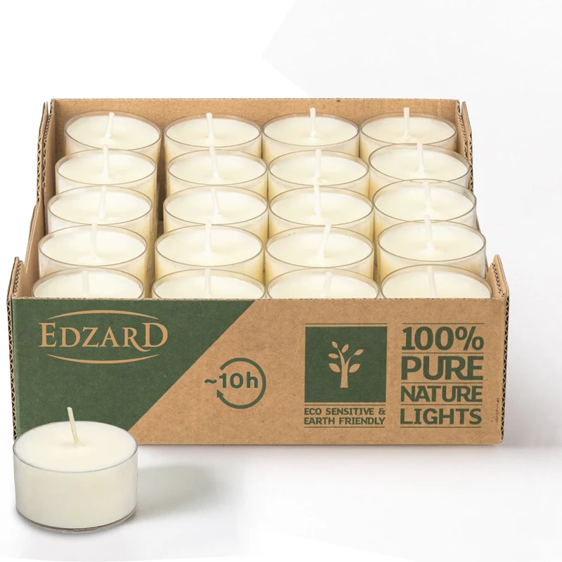 EDZARD 40 Teelichter Natural, Raps, eco-friendly