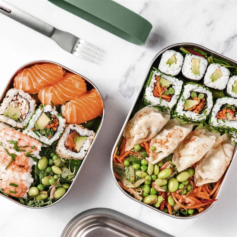 BLACK+BLUM Edelstahl Lunchbox klein, Olive, 600 ml