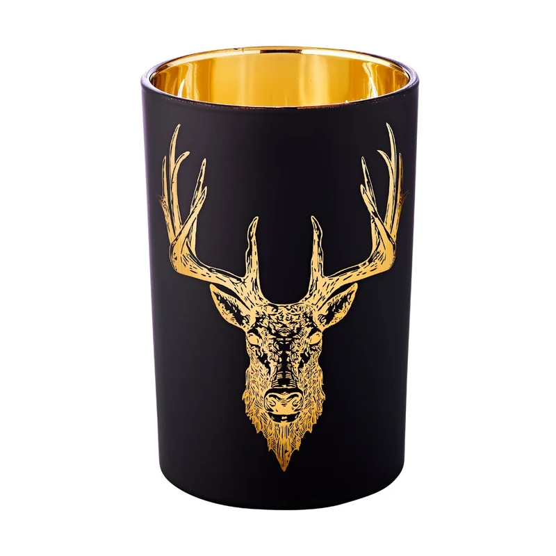 EDZARD Glas Windlicht Hirsch Lio H 18cm
