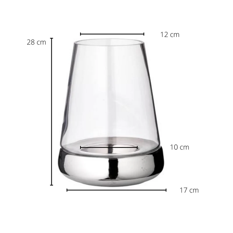 EDZARD Windlicht Bora glatt H 28 cm
