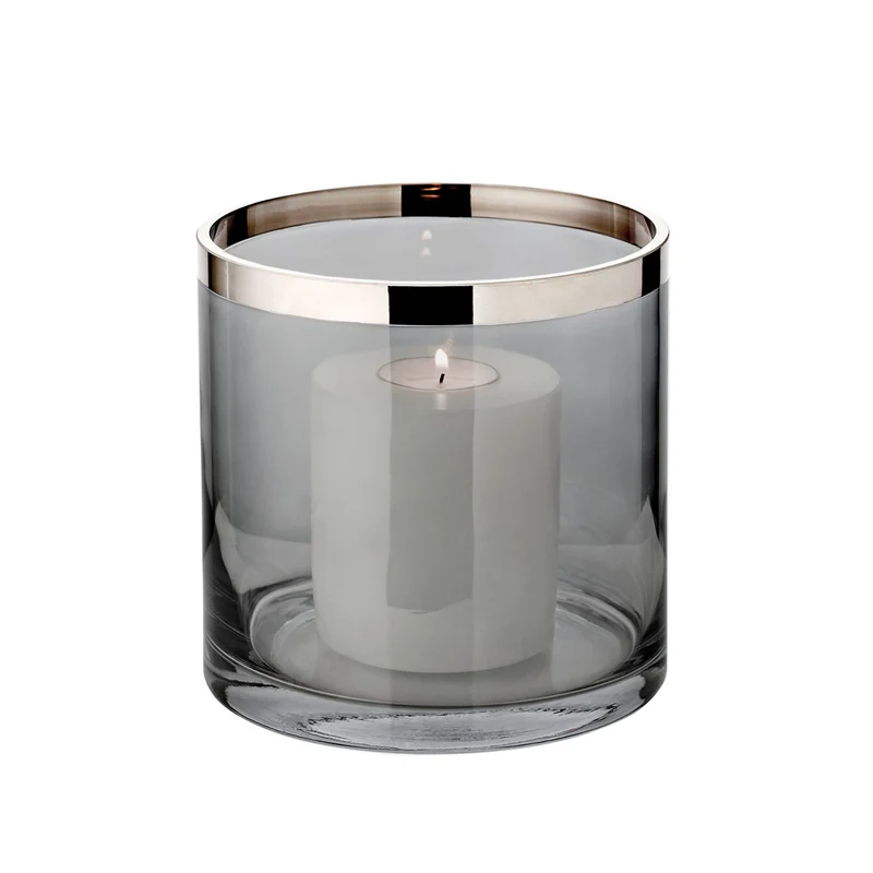 EDZARD Windlicht Zeus dunkel H 15 cm