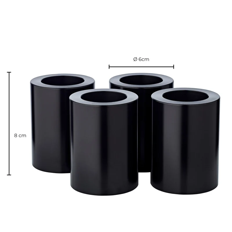 EDZARD Teelichthalter Cornelius black Ø 6cm H 8cm 4er Set
