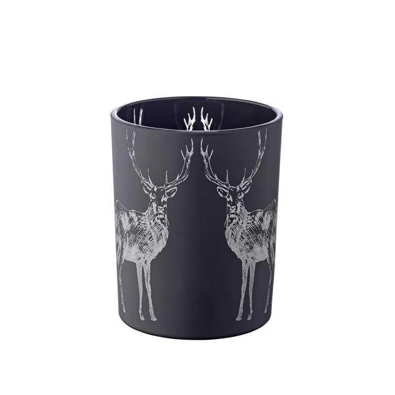 EDZARD Glas Windlicht Hirsch Tiu H 13 cm