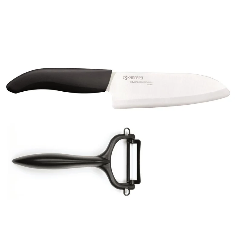 KYOCERA GEN Cut & Peel Set: Santoku-Keramikmesser mit Schäler