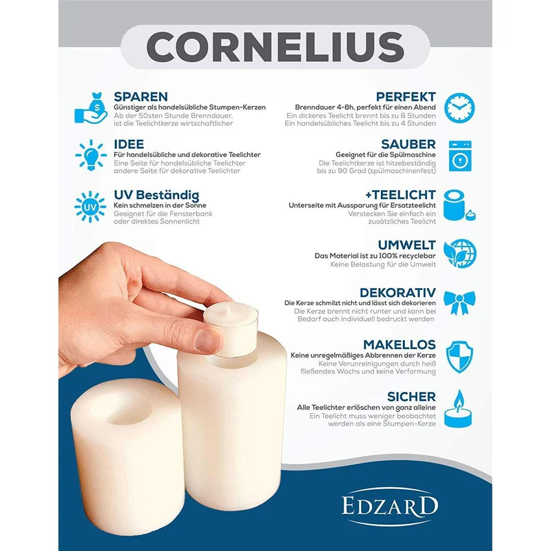EDZARD Teelichthalter Cornelius Ø 8 cm / H 18 cm