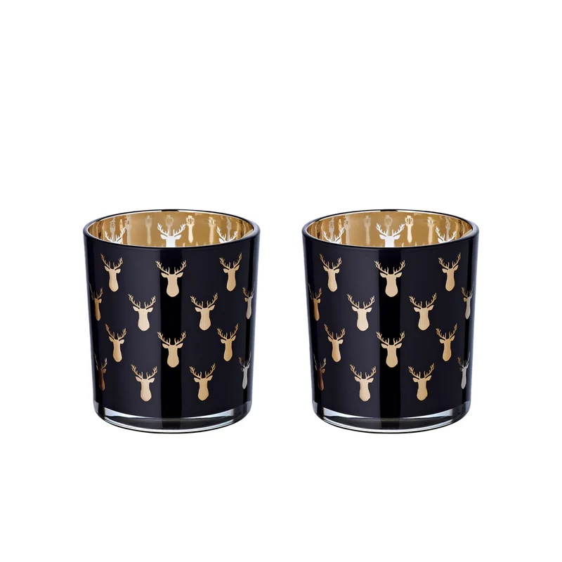 EDZARD Teelicht 2er Set Rosy Ø 7 cm, H 8 cm